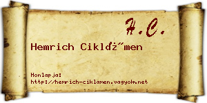 Hemrich Ciklámen névjegykártya